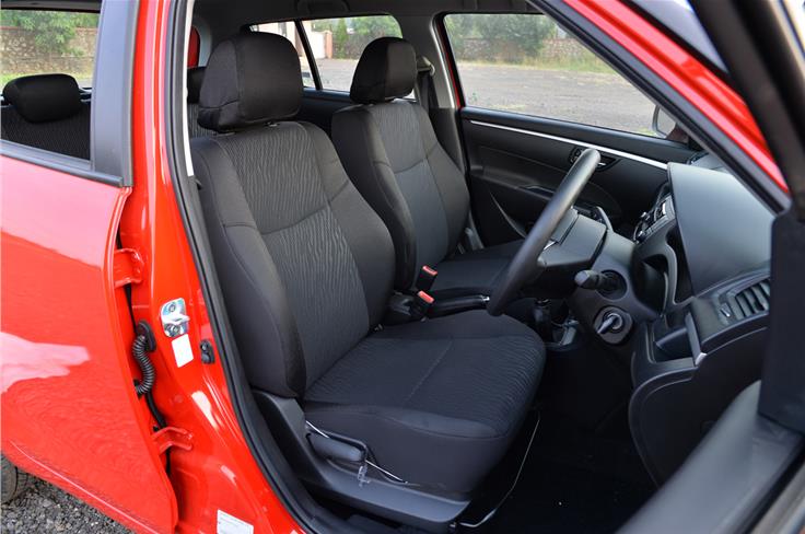 The updated Swift gets a different seat fabric for the base and mid-level trims. 